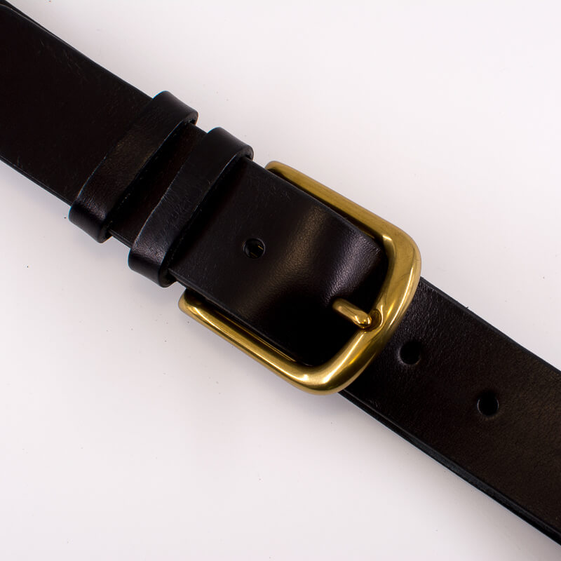 Vintage, Accessories, Vtg Tarox Black 0 Leather Brass Buckle Belt 36 Long  14 Wide Italy Size M